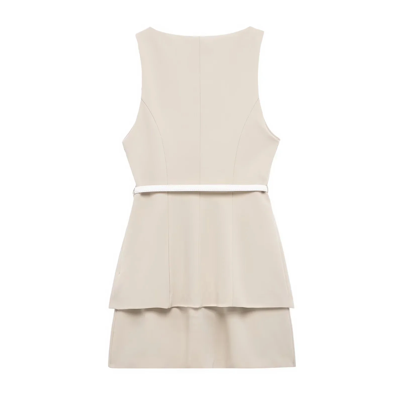 فساتين KONDALA 2025 للربيع والصيف ملابس الشارع النسائية موضة أنيقة وشاحات ضيقة ورقبة دائرية بدون أكمام فساتين قصيرة أنيقة للسيدات #6