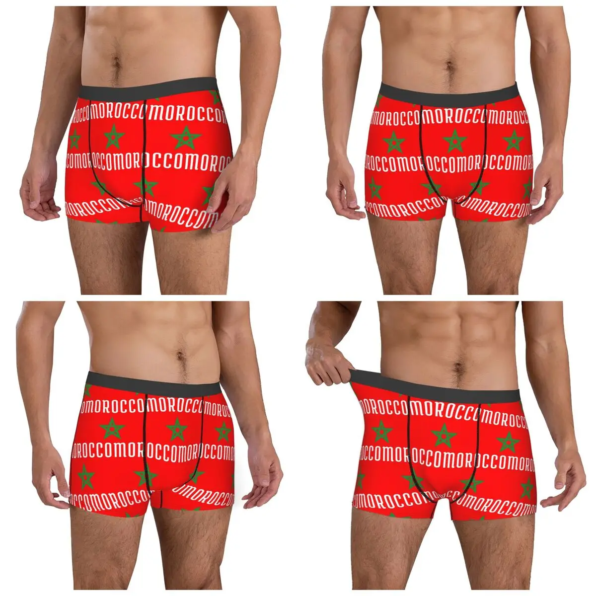 Boxer Underpants Shorts Flag Of Morocco Moroccan Flag Panties Men Ventilate Underwear for Homme Man Boyfriend Gift