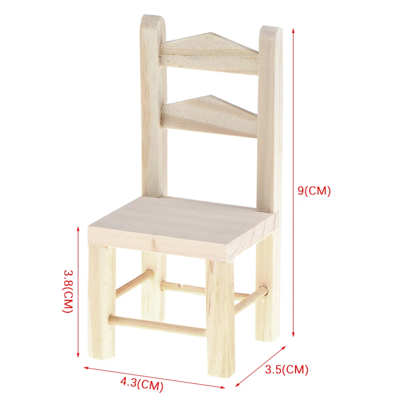 1:12 mobili per casa delle bambole sedia da cucina in legno in miniatura bambini fingono di giocare giocattolo