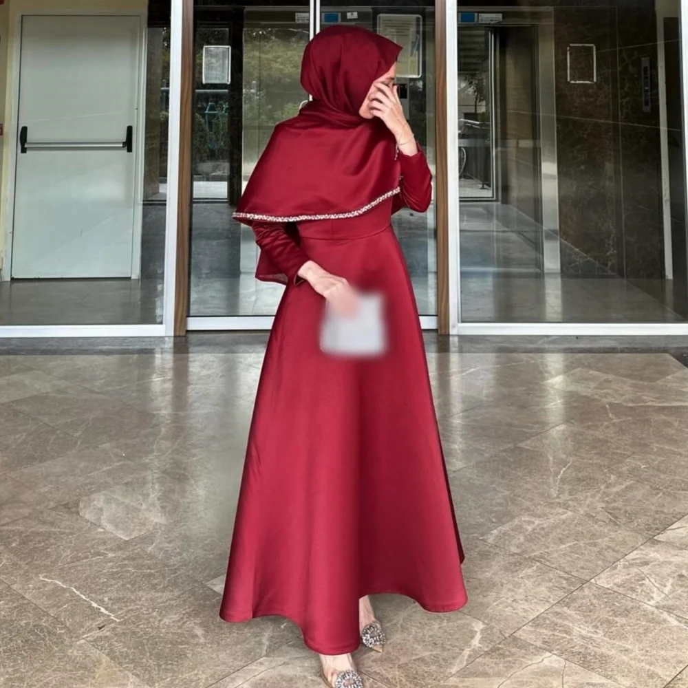 

Customized Elegant Women's Evening Dress Rhinestone Glitter Shawl A-line Midi Dresses Bespoke Occasion Party Gown Grace