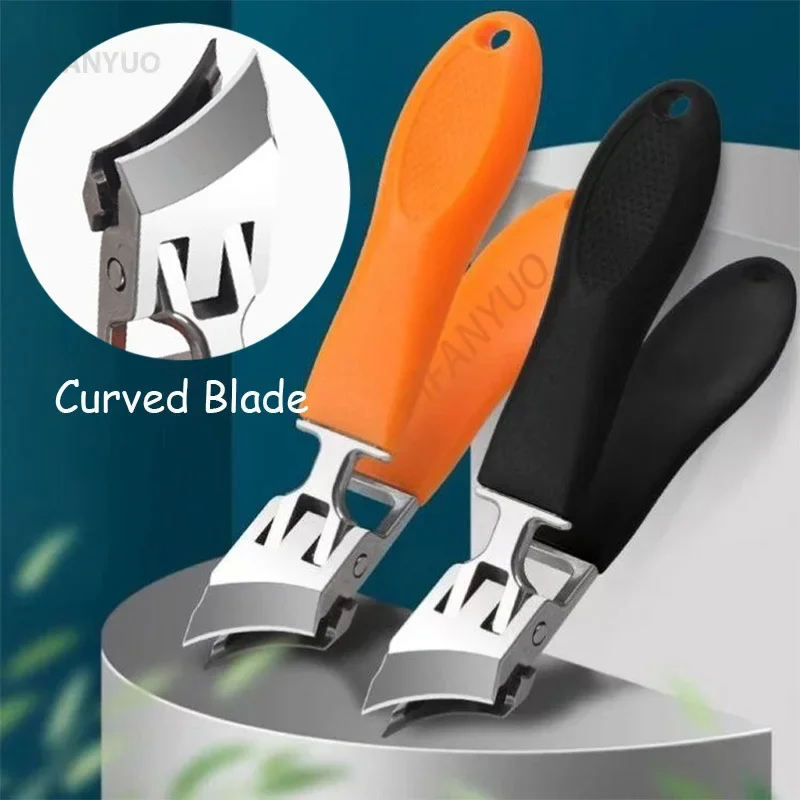 Slanted Nail Clipper Oblique Blade Ingrown Toenail Clipper Anti-Splash Wide Jaw Opening Hard Nails Curved Blade Manicure Tools