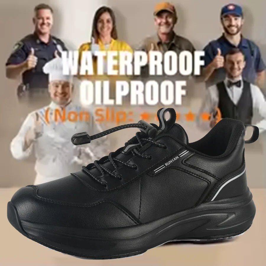 

Men's Chef Shoes Anti Slip Oil Resistant Dirt Resistant Kitchen Shoes Work Shoes Quick Drying Rain Shoes Large Size Breath Clogs