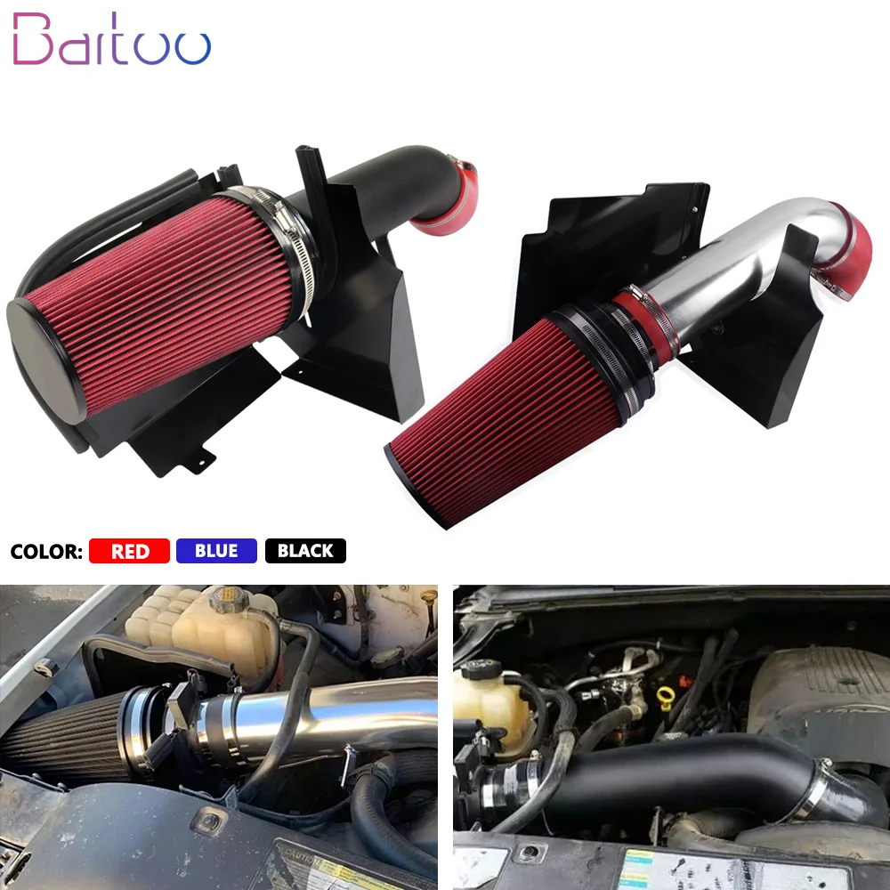 

4" Cold Air Intake System With Heat Shield For 99-06 GMC Chevy V8 4.8L 5.3L 6.0L Silverado 1500 2500 3500 4 Inch Air Fitler Kit