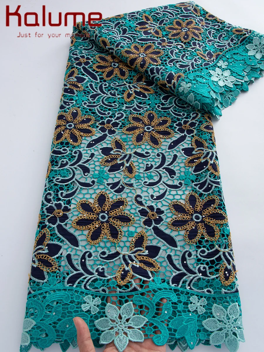 

Kalume African Swiss Voile Lace Fabric 2026 High Quality Nigerian Cotton Lace Fabric for Wedding Dress Sewing 5yards F4339