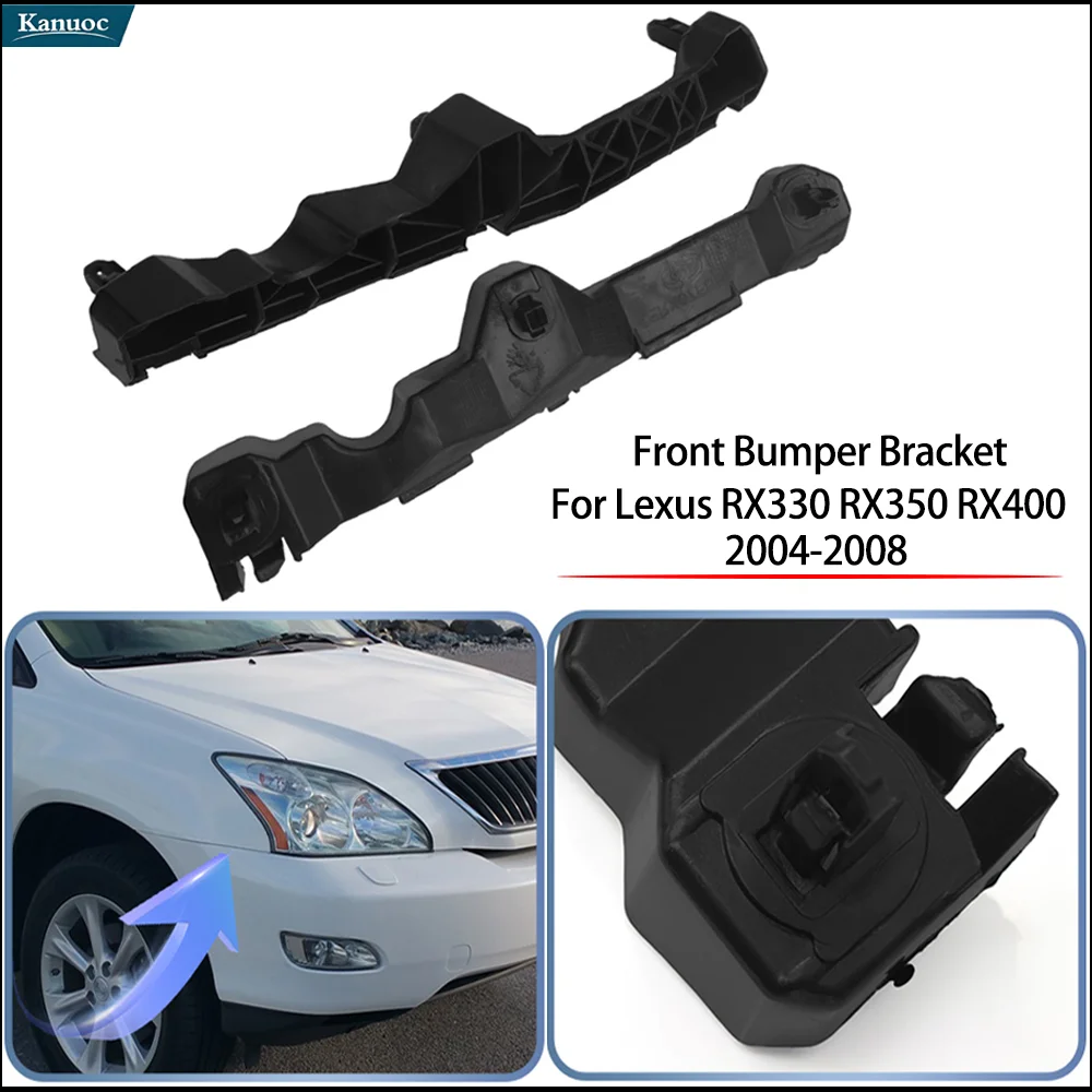 

Front Bumper Bracket Left and Right Pair OEM Replacement Durable Steel For Lexus RX330 RX350 RX400 2004-2008