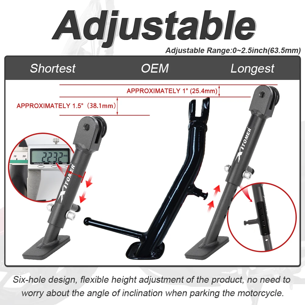 Rear Lowering Links Motorcycle Adjustable Kickstand Side Stand NC700X Lower 2012-2013 NC750X Lower 2014-2016 NC750S For Honda