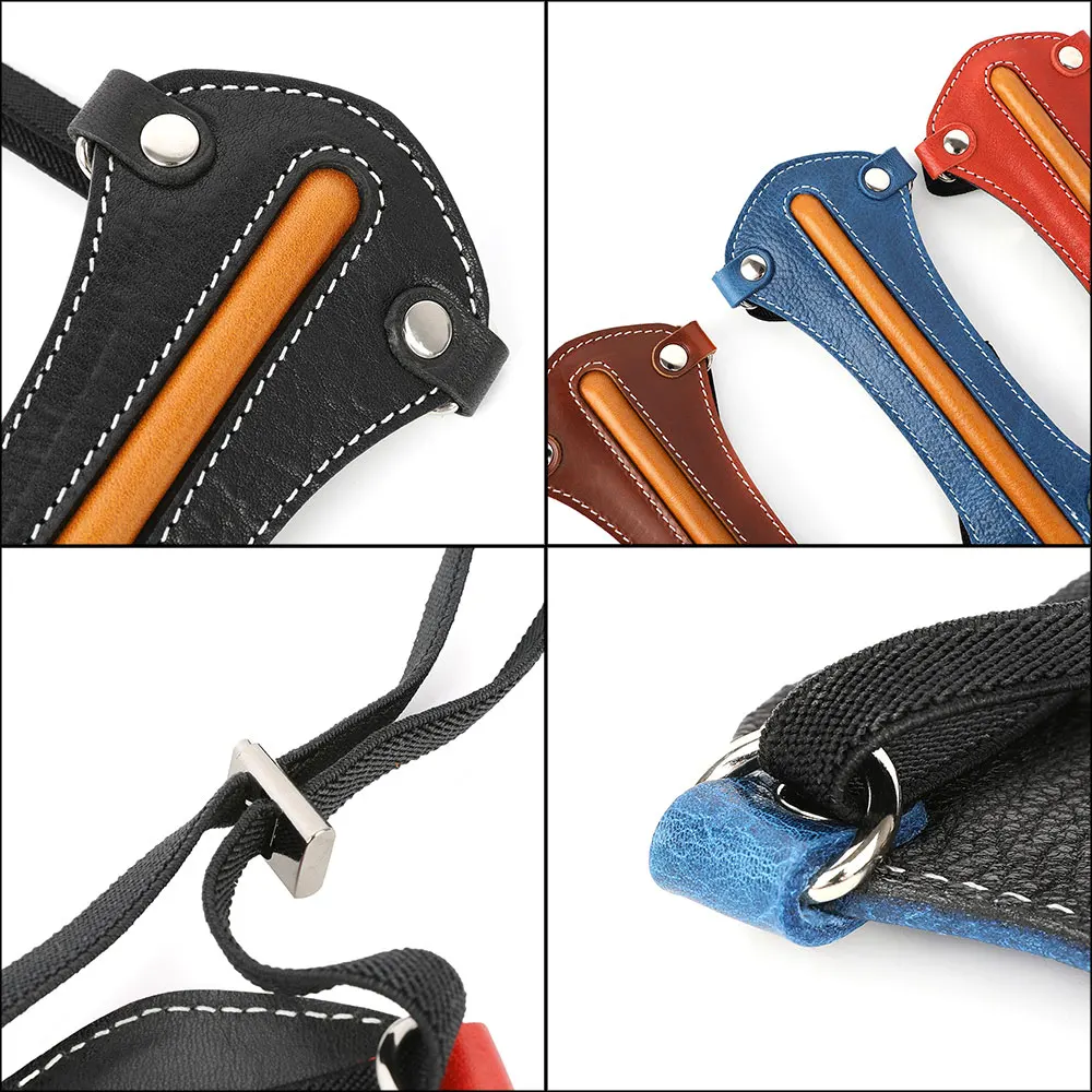 1pc Archery Arm Guard Pull Bow Forearm Protector Cowhide + Sheepskin Adjustable for Recurve Bow Shooting Training Accessories