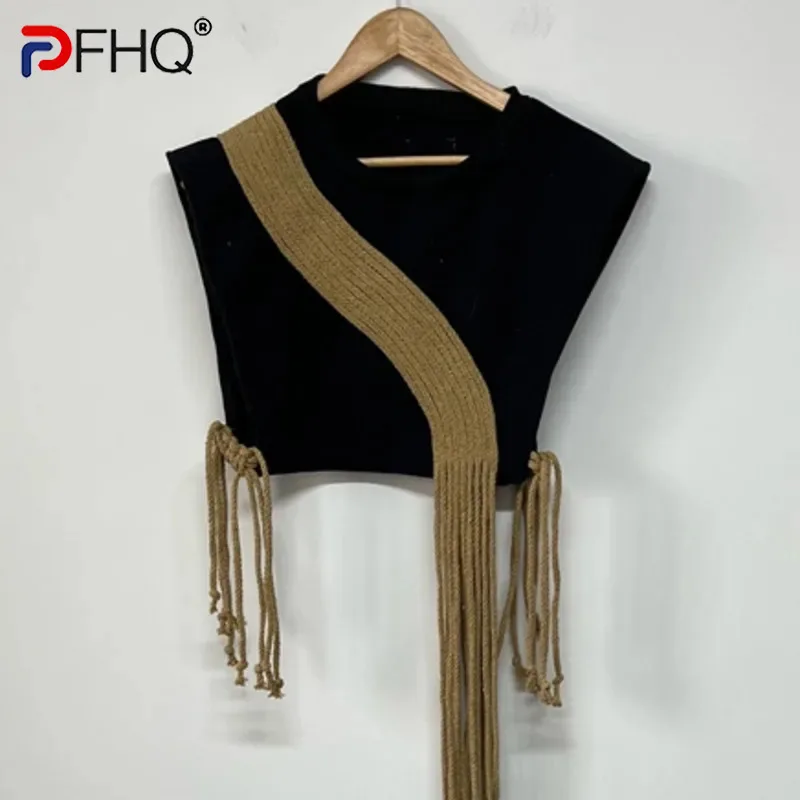 PFHQ Men's Handwoven Long Tassels Vest Trendy Layering Personalized Niche Fashion Adjustable Size Cool Tank Top Spring 21Z3649