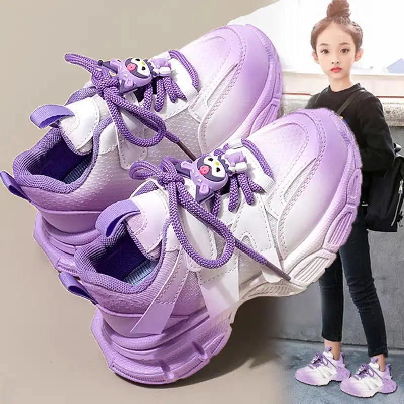 

Girls' Shoes 2024 new spring gradient sneakers for kids Girls Fashion running Daddy shoes Tide Big kids