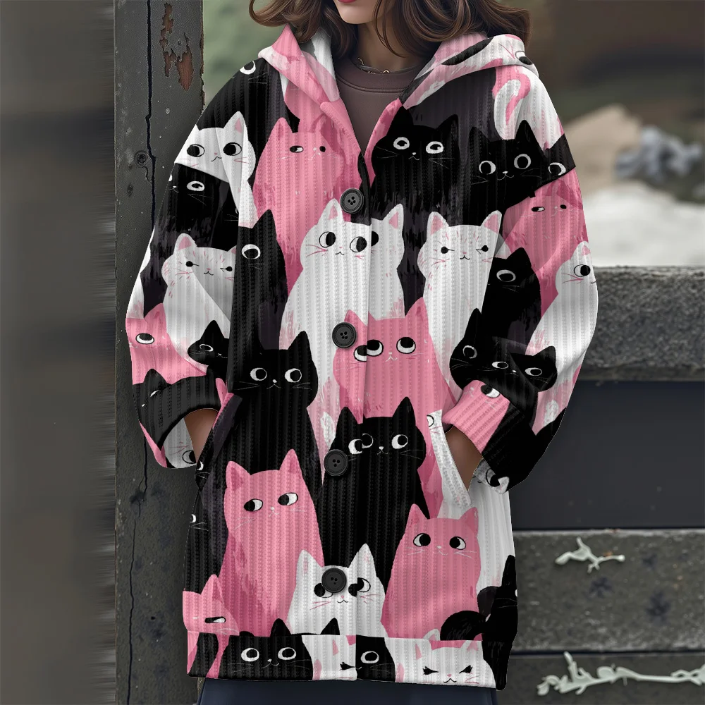 

Свитер с милым котом. Симпатичный узор. Длинный свитер. Тема кошки. Свитер с длинными рукавами. Свитер с капюшоном с граффити. Свитер с длинными рукавами.