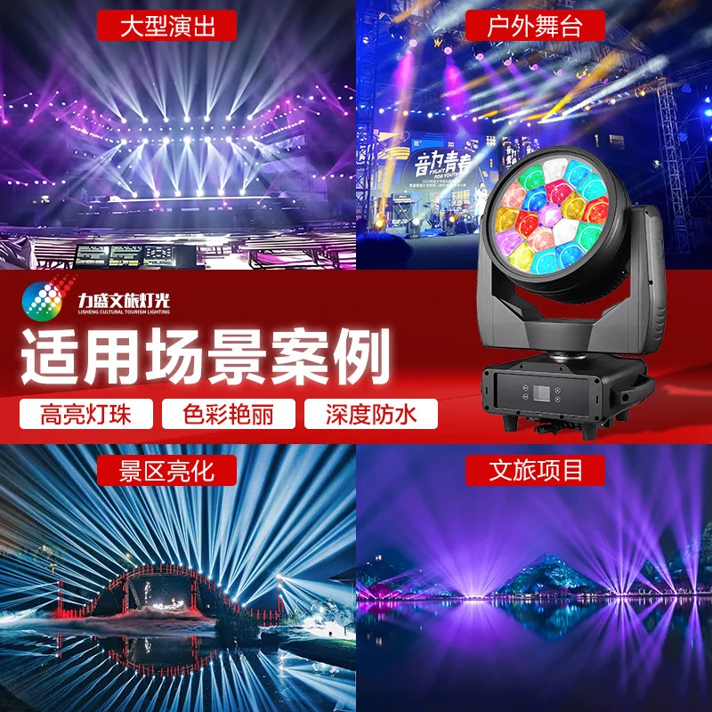 

19 40w waterproof bee eye lights led bright light source colorful pattern dyeing lights, outdoor stage performance par lights