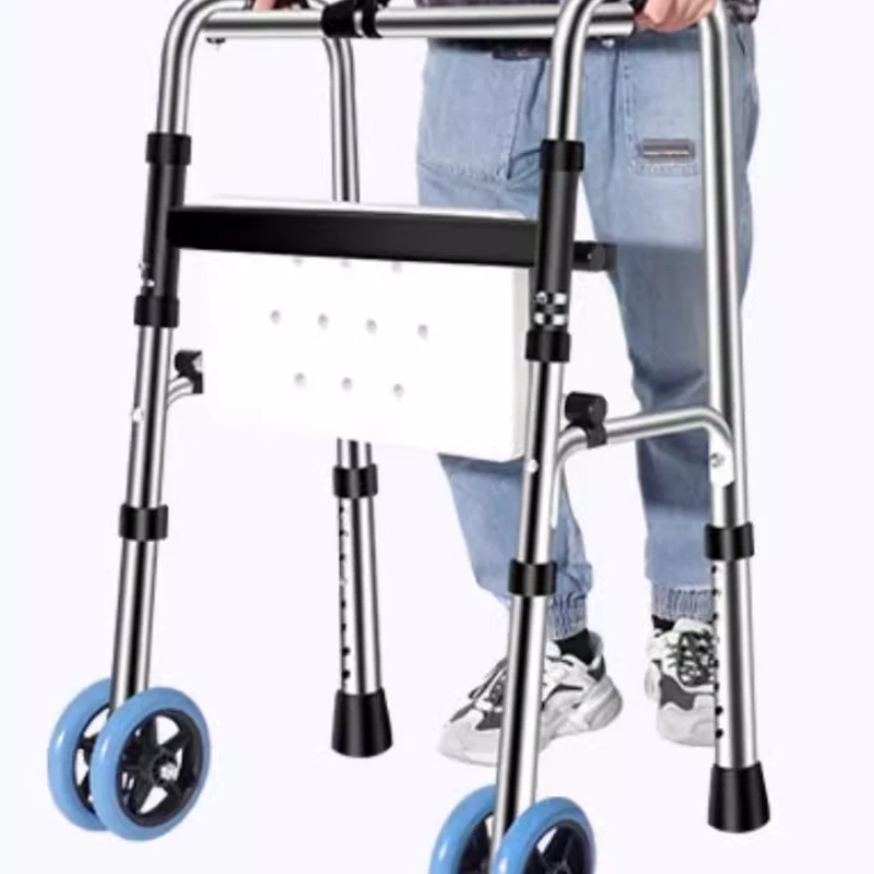 Disability Support Four-Legged Walker Cane Foldable Portable Enhanced Stability Walking Aid Disability Assistance