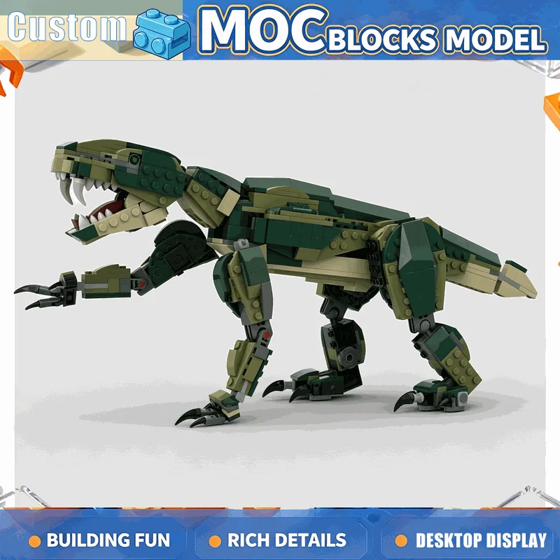 614PCS Prehistoric Predator Building Blocks MOC Model Ancient Beast DIY Creative Assembly Educational Christmas Gift Collection