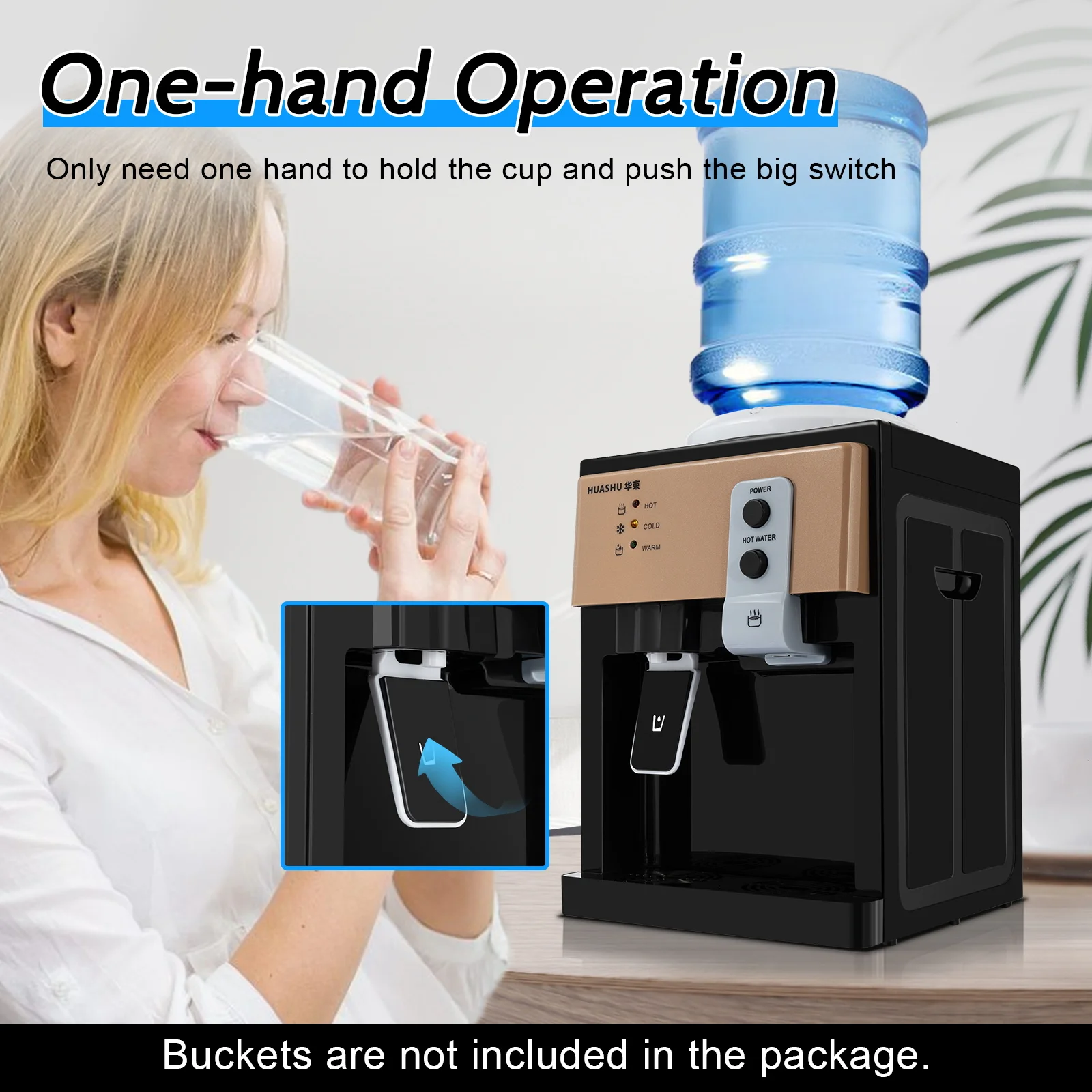 Loading Small Water Cooler Dispenser 5-Gallon Cold and Hot Water Dispenser Top