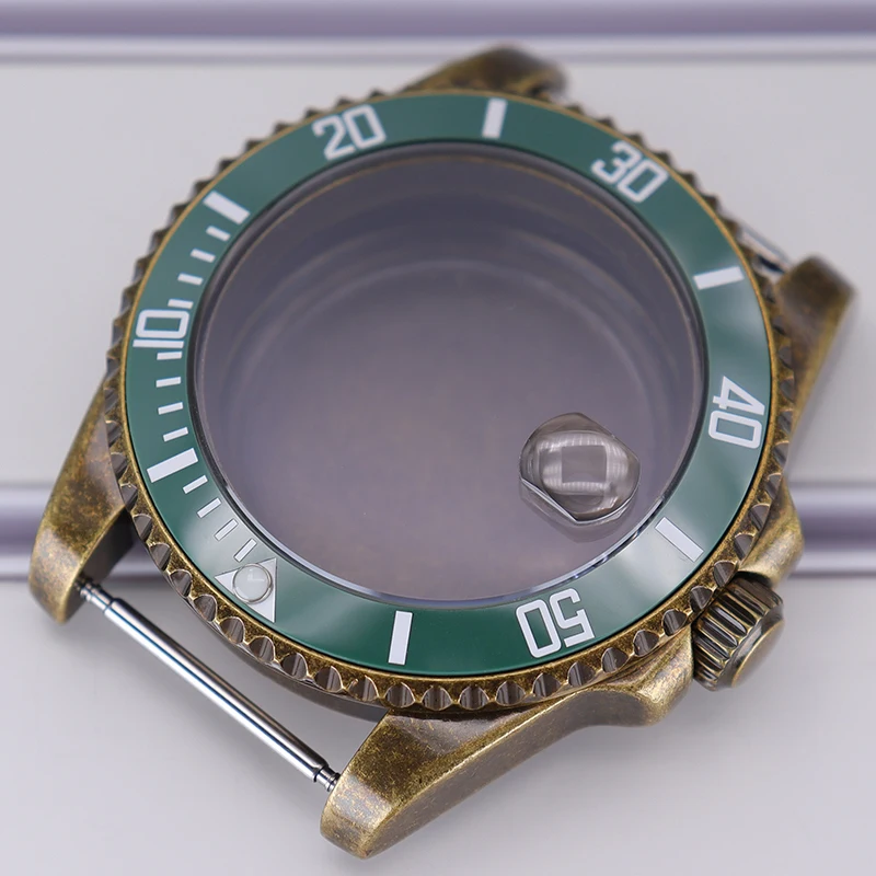 40 mm für Seiko NH35 NH36 GMT NH34 NH38 4R36 Uhrwerk 28,5 mm Zifferblatt Bronze Retro-Uhr SUB-Gehäuse Keramiklünette Saphirglas – Detail 13