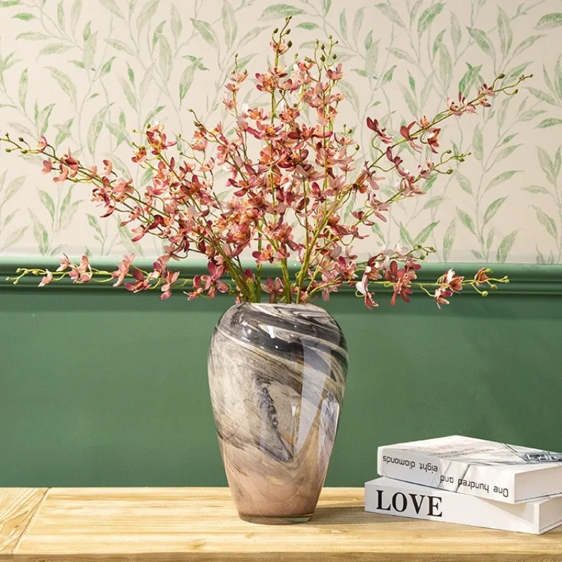 

Glazed vase, creative light luxury and high-end, floor-to-ceiling large vase, pink entrance