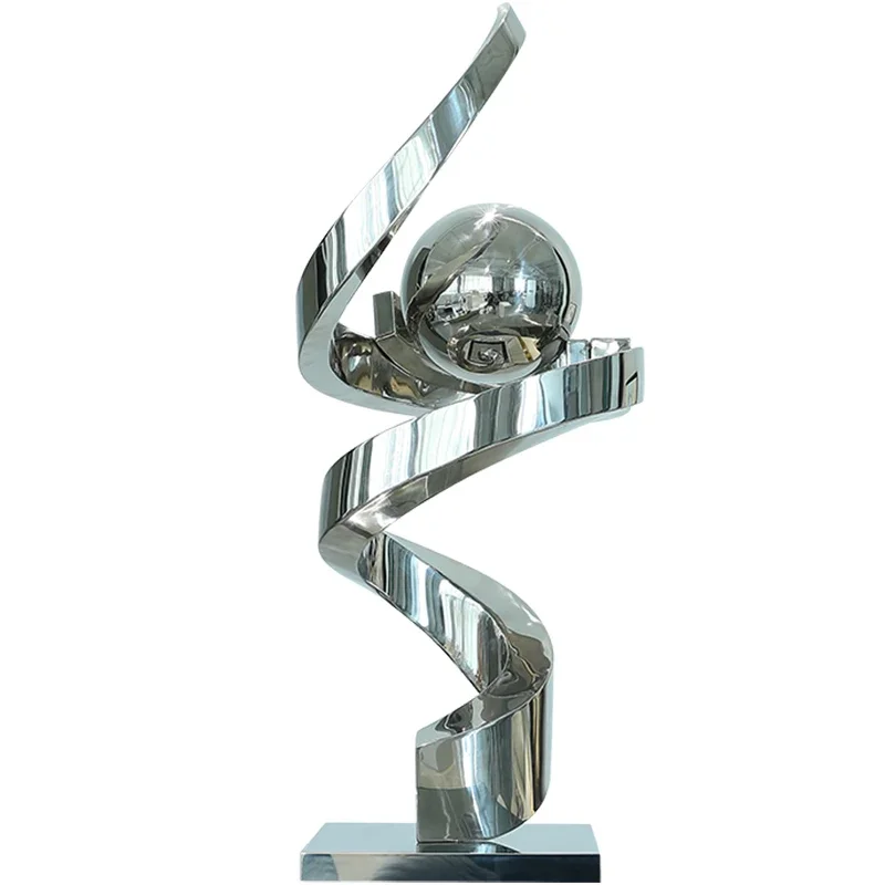 YY Stainless Steel Sculpture Living Room Large Abstract Metal Ornaments Lucky Furnishings