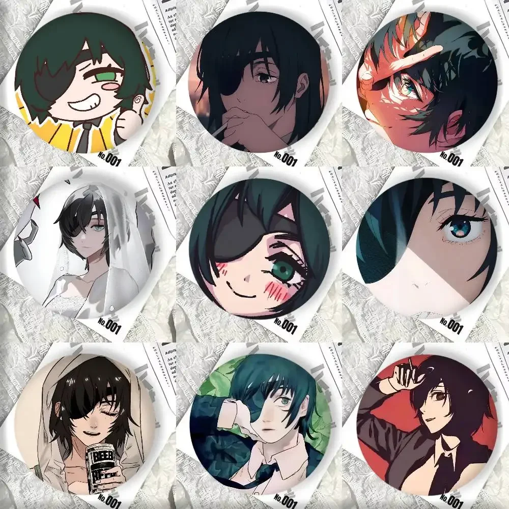 Cartoon Anime C-Chainsaw M-Man Himeno Badge Tinplate DIY Backpack Clothing Accessories Jewelry Pins
