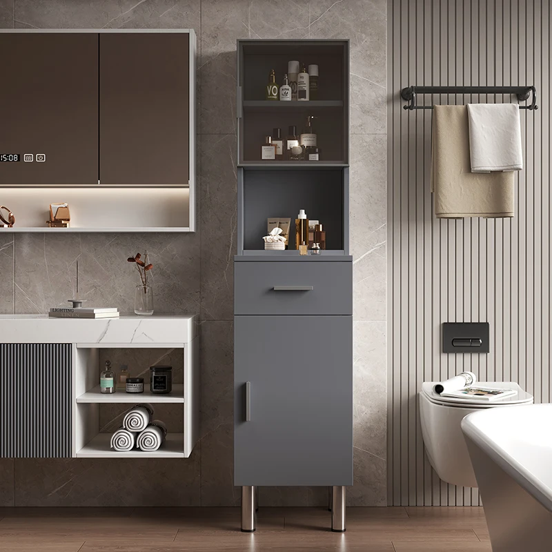 

Bathroom toilet side cabinet Toilet vertical cabinet Storage Floor-to-ceiling side cabinet Storage Living room Simple shelf