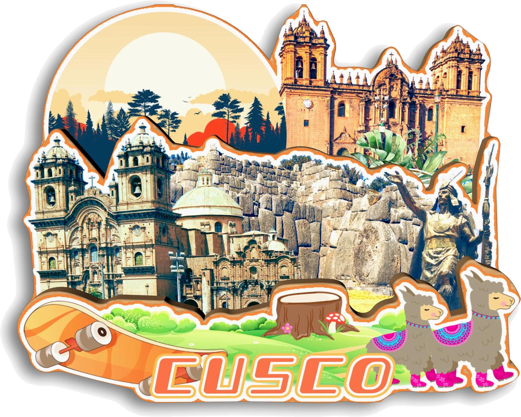 ليما ماتشو بيتشو كوسكو بيرو مغناطيس الثلاجة هدية تذكارية للسفر مصنوعة يدويًا ملصق ثلاجة مزخرف للمنزل #6