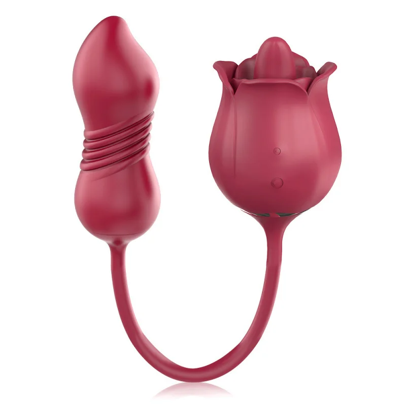 Rose Flower Sucking Telescopic Vibrator Jump Egg Female Masturbator Breast Suction Teasing Vibrator New Product
