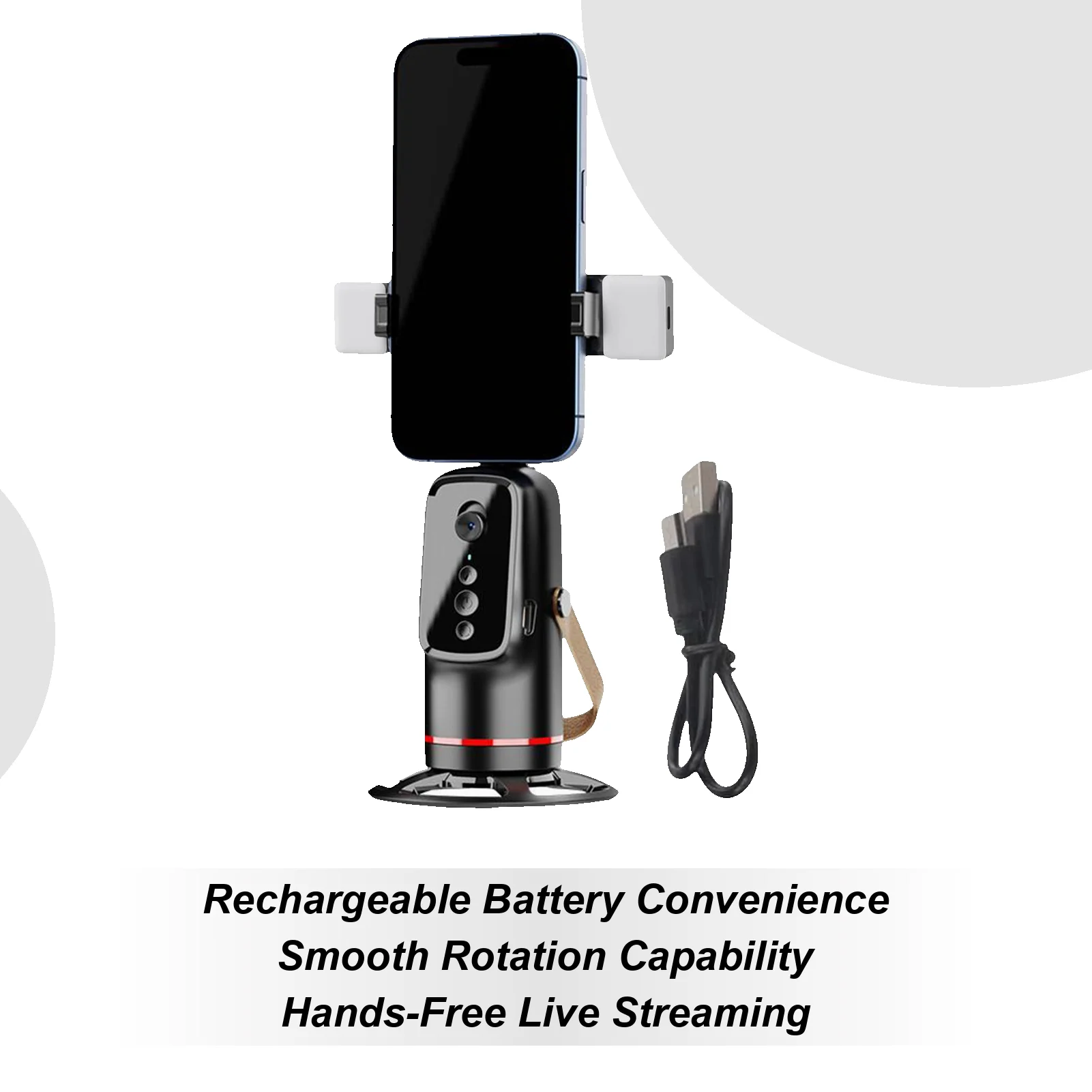 

Штатив с автоматическим отслеживанием лица, вращение на 360 градусов, перезаряжаемая подставка, штатив, который облегчает движение для селфи в прямом эфире