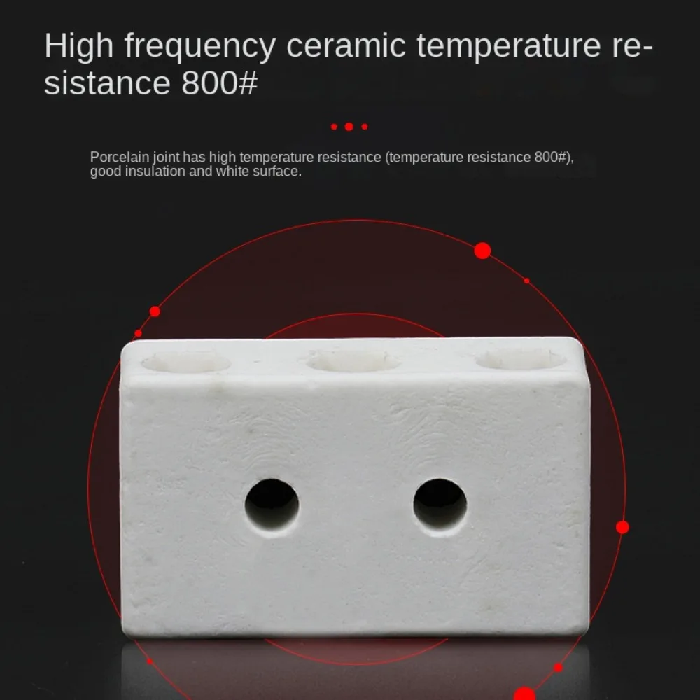 1 In 1 Out Ceramic Wiring Terminal Block High-temperature Resistant Electrical Ceramic Terminal Post 2 Position 5 Hole