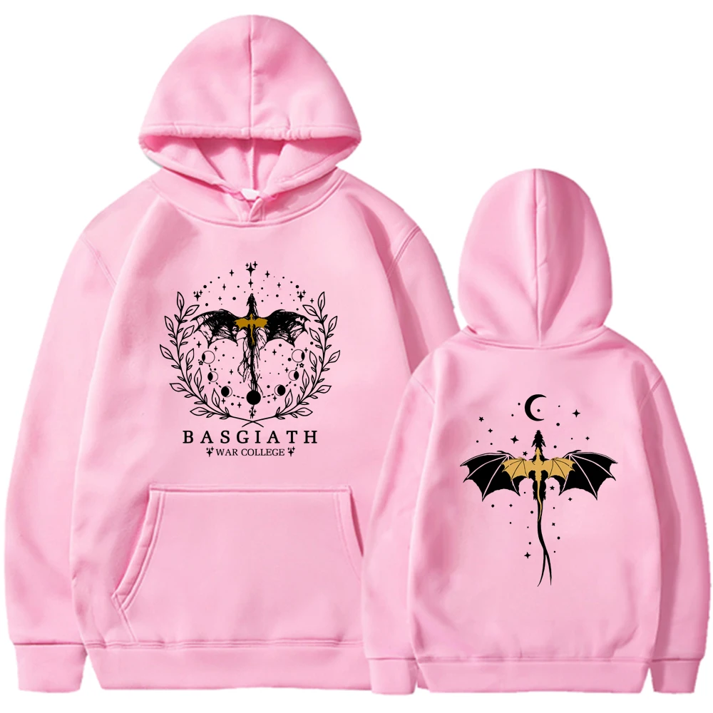 Vintage Basgiath War College Hoodies Fourth Wing Double-Sided Hoodie Women Graphic Hoodies Bookish Sweatshirt Casual Pullovers