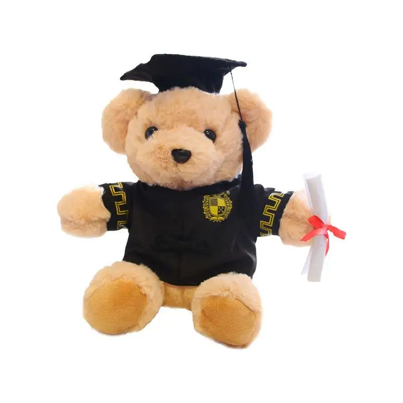 1pc 25cm Cute Dr. Bear Plush Toy Stuffed Soft KawaiiBear Animal Dolls Graduation Gifts For Kids Children Girls