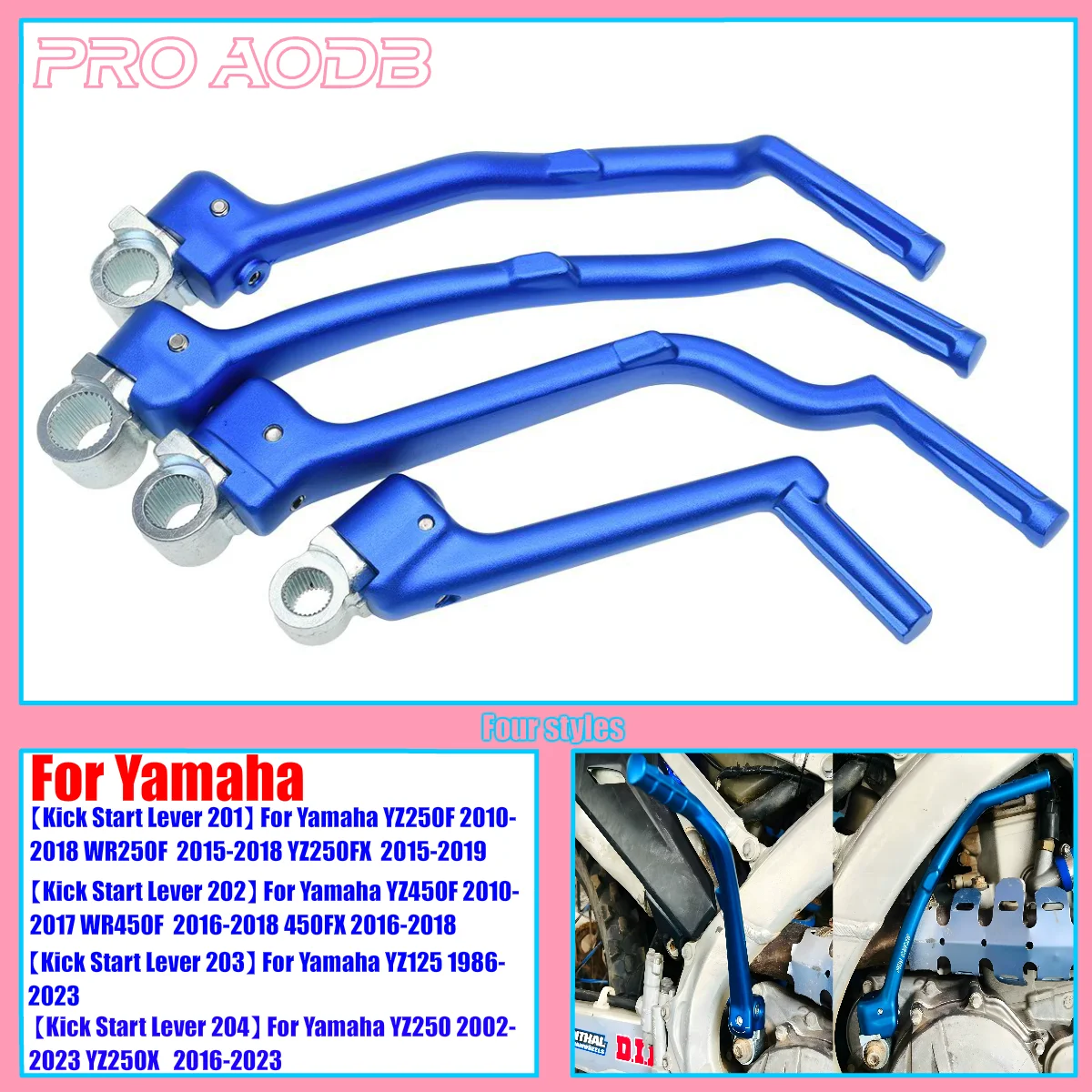 Motorcycle CNC Forged Kick Start Starter Lever Pedal For Yamaha YZ WR 125 250 250X 250F 250FX 450F 450FX YZF 1986-2023 Etc