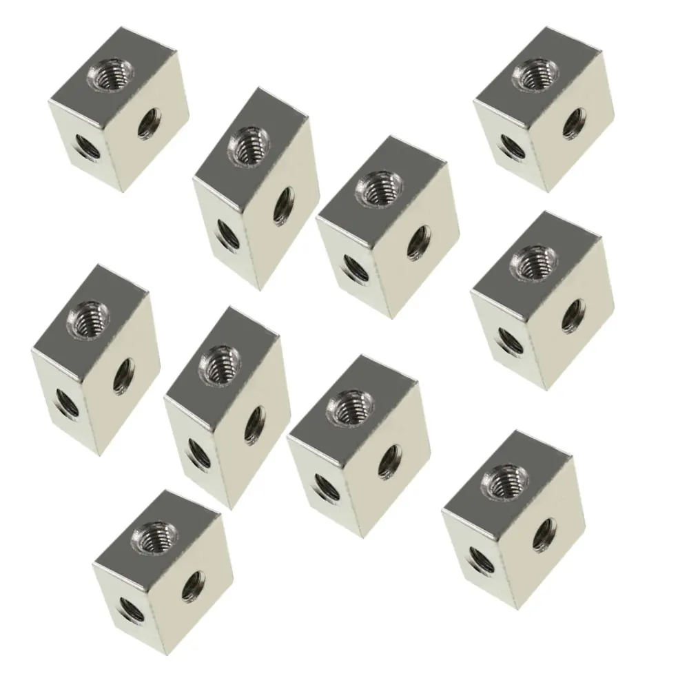 20 Three-Sided Nut Square Fixed Block Square Corner Lock Nut M3 Six-Sided Thread Plate Link Block Screws for Fixing Acrylic Box