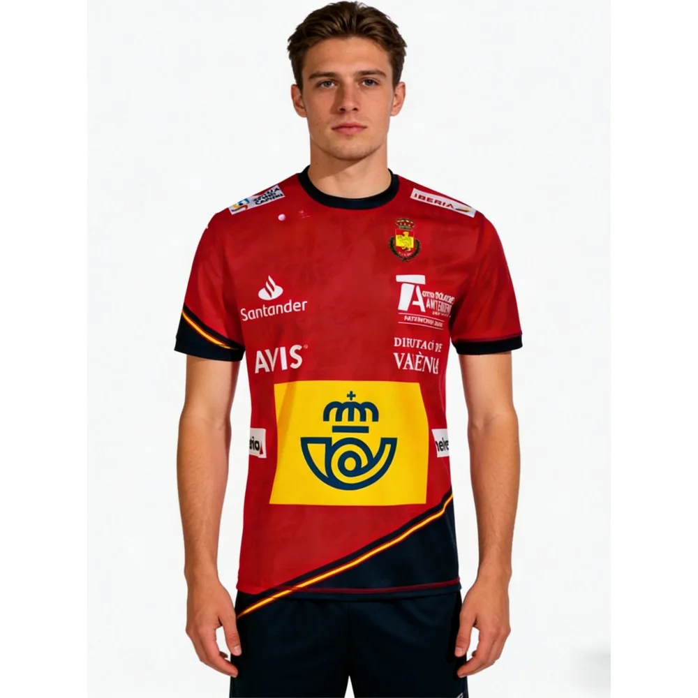 

Футболка для гандбола RFEBM Испания 2026: Новинка! Домашняя и выездная форма национальной сборной. Быстросохнущие футболки унисекс для взрослых и детей.