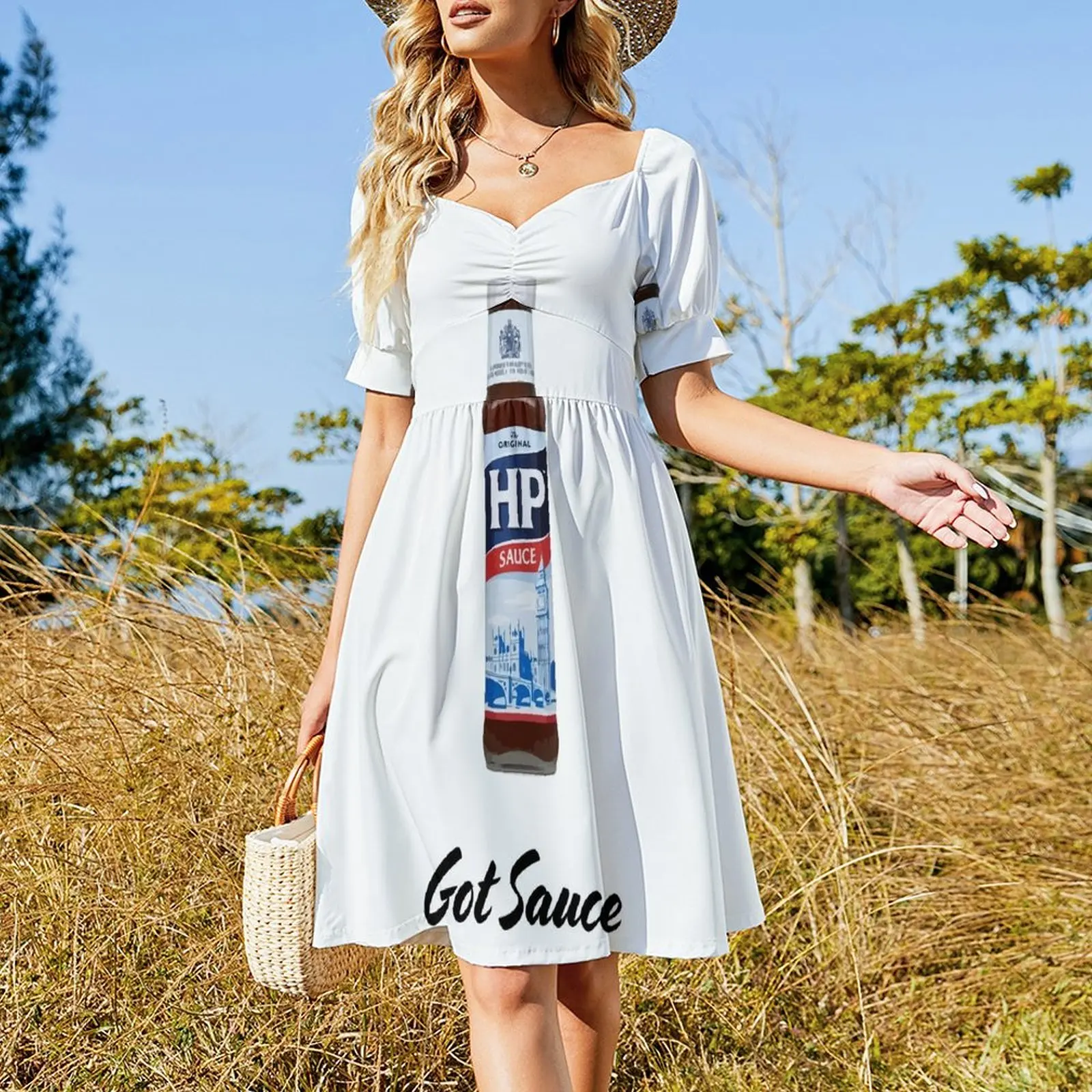 Got Sauce HP Sauce Brown Sauce Short Sleeved Dress fairy dress women party dresses womens clothing beach dresses Dress