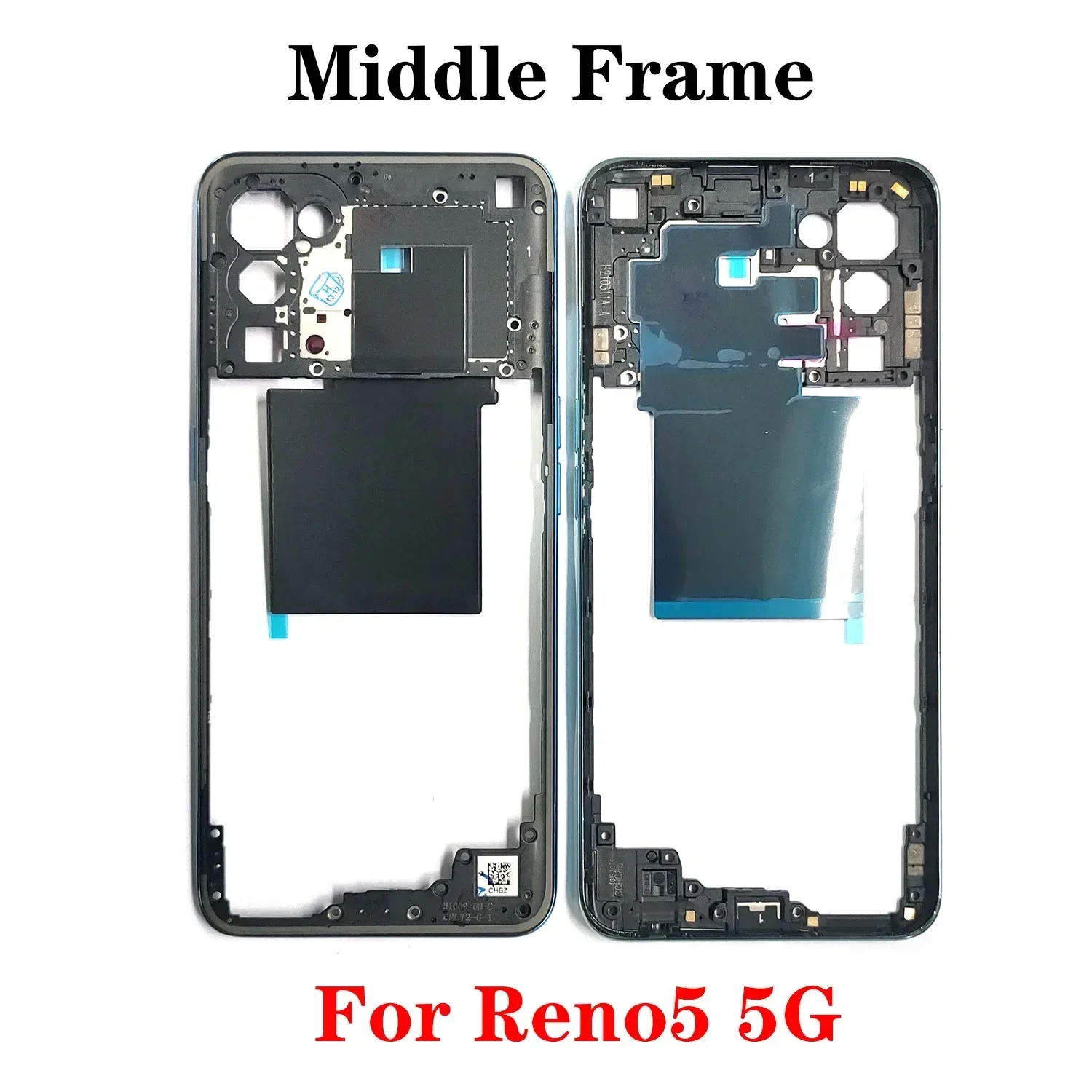 Marco medio de la mejor calidad para Oppo Reno 5 Reno5 5G / Ren5 Lite, bisel de carcasa de puerta de marco medio con piezas de reparación de botones