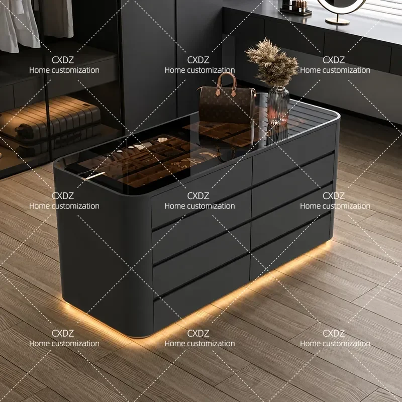 Light Luxury Solid Wood Display Cabinet Multi Layer Storage Chest for Clothing Store Jewelry Cloakroom Home Organization