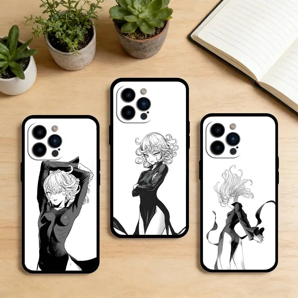 

AAA O-One Punch Man Tatsumaki Phone Case For iPhone 17,16,15,14,13,12,11 Plus,Pro Max,XS,Soft Silicone Black Cover
