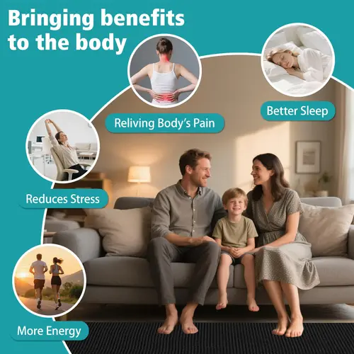 Imagen 2 del producto Estera de puesta a tierra para cama Disfrute del efecto de puesta a tierra en interiores para un mejor sueño Dolor Alivio del estrés Estera de puesta a tierra con cable de conexión a tierra