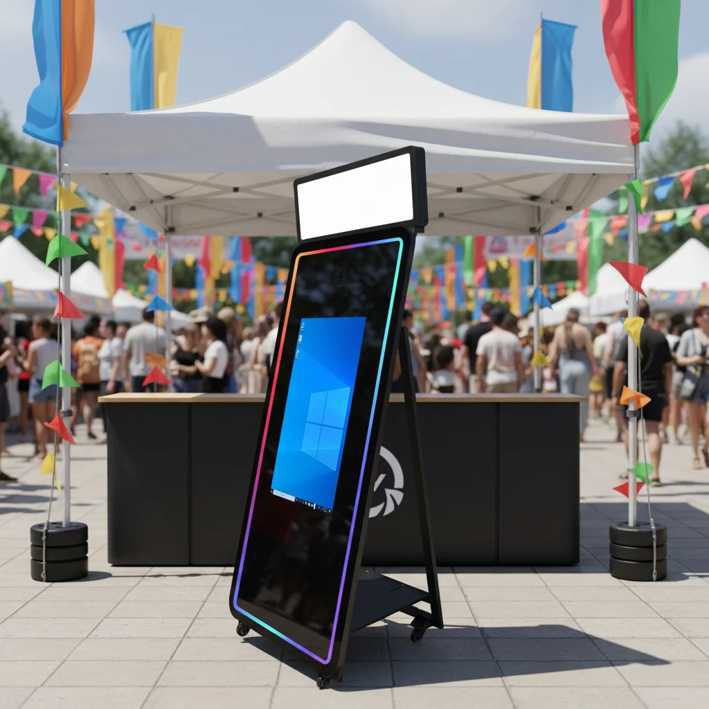 

/With Camera And Printer Have Stock In US Warehouse/65 Mirror Photo Booth With 43 Touch Screen Selfie Magic Mirror Photo Booth