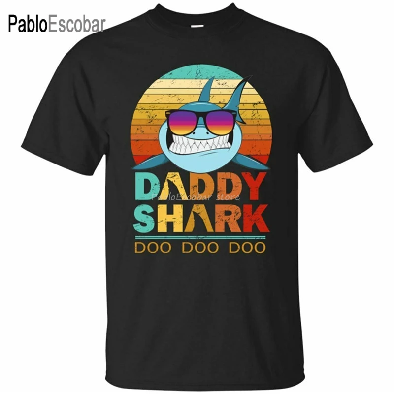 Daddy Shark T-Shirt Black Funny Gift For Men Size S-5Xl New Fashion Tee Shirt men cotton tshirt new man bigger size teeshirt