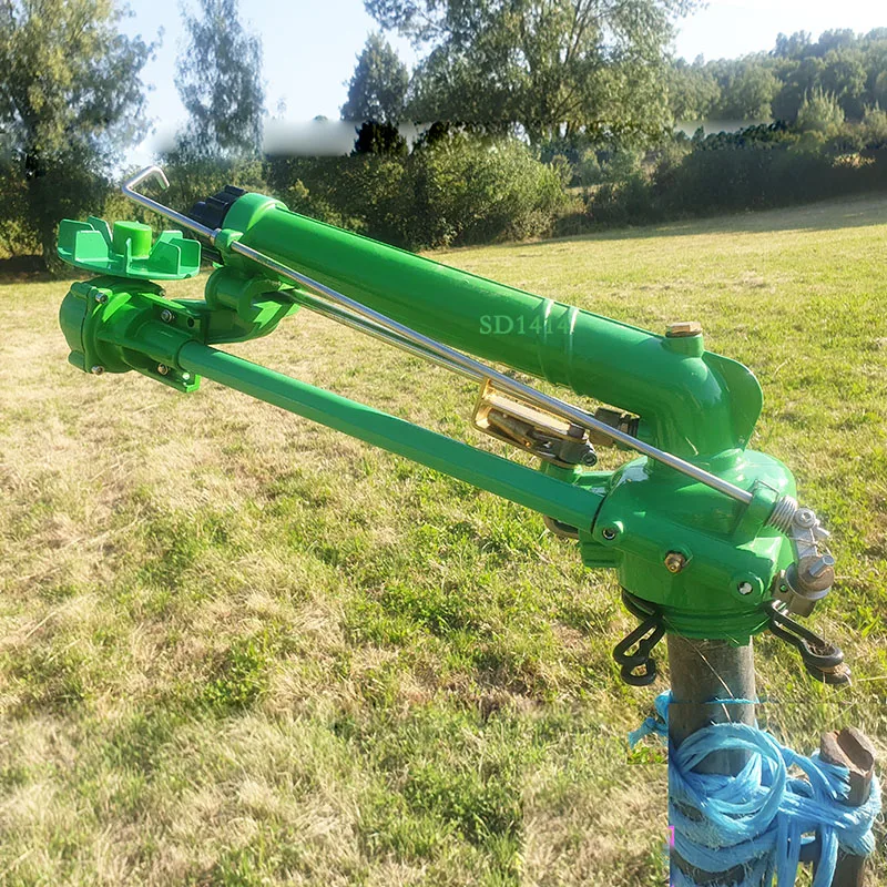 Economical Uniform Spraying 1.5 Inch 41m Green Agricultural Water Cannon Rain Gun Sprinkler With Full Nozzles