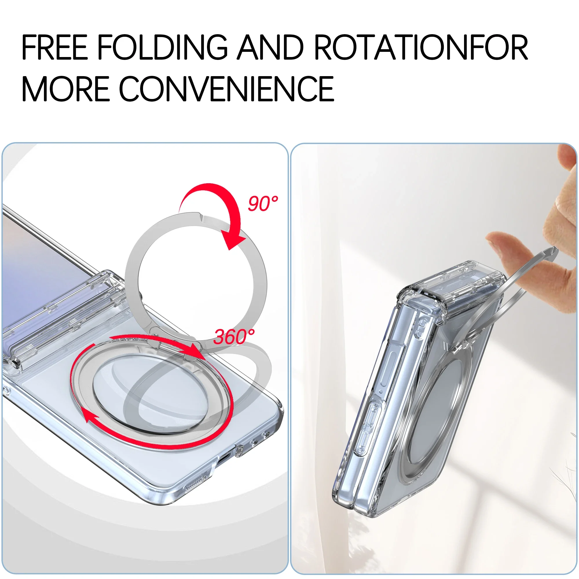 Galvanisierte Magnetische 360° Drehbare Halterung Handyhülle für Samsung Galaxy Z Flip 8 7 6 5 Flip7 Flip6 Scharnier-Schutzabdeckung – Detail 6