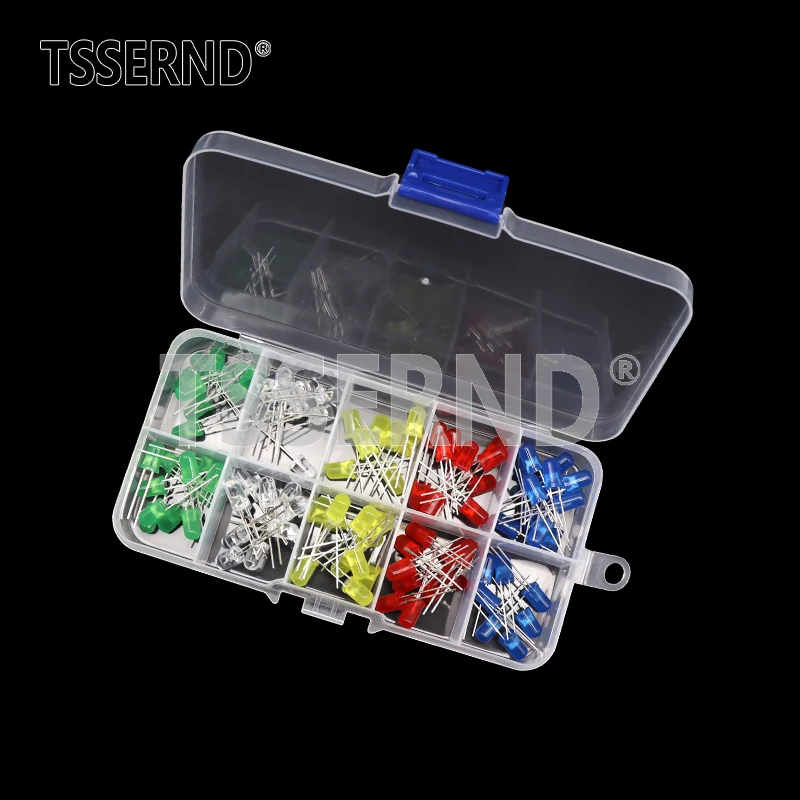 3MM 5MM Light Emitting Diodes Electronics Kit Box F3 F5 LED Diode Assorted Kit White Green Red Blue Yellow Orange