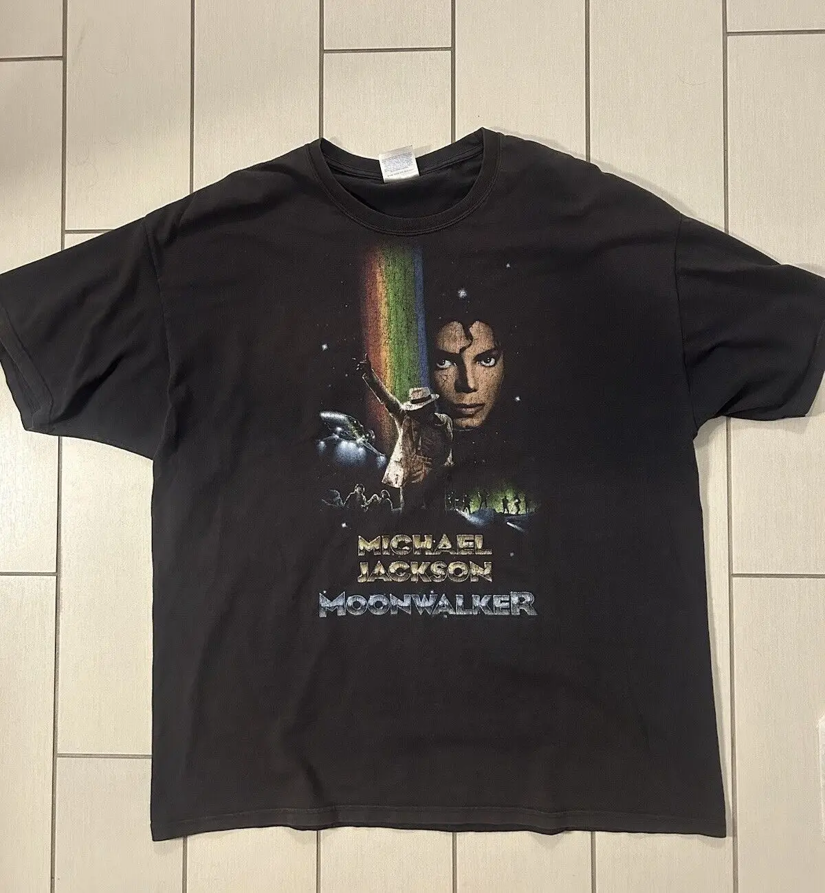 Vintage Michael Jackson Moonwalker T Shirt Black New Size Xxl