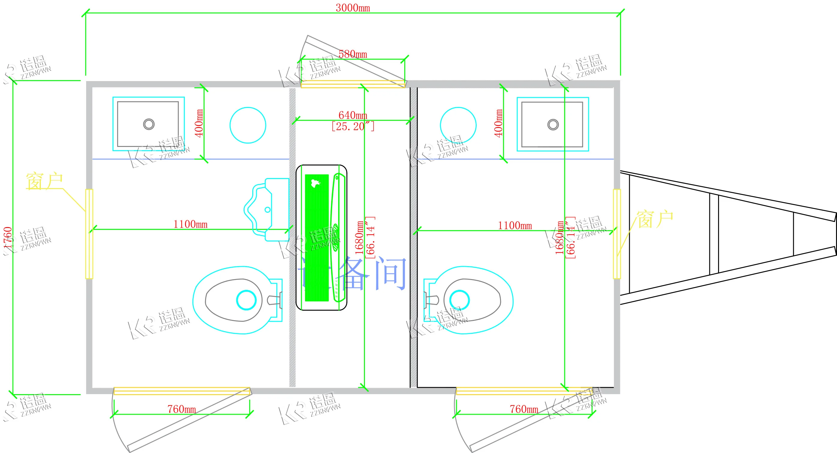 Американская уличная роскошная портативная тележка для ванных комнат, портативный туалетный прицеп, мобильный туалетный прицеп