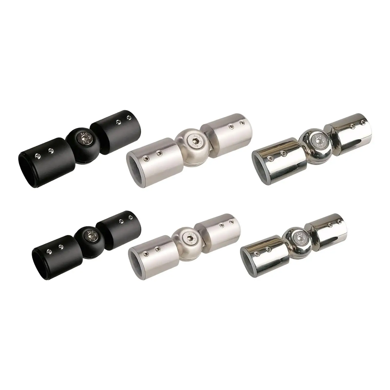 Rod Connector for Bay Window Curtain Rods Universal Connection Bathroom Glass Door with Screws Adjustable Elbow Connector