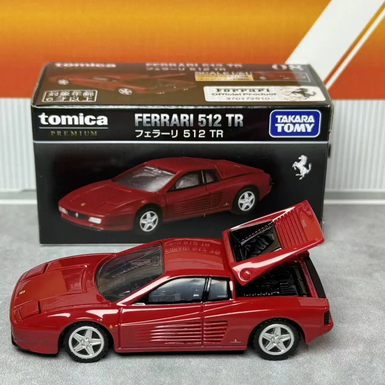 Takara Tomica Premium 08 Ferrari 512 TR Authentic Replica Diecast Car Vintage Supercar Alloy Vehicle Hobby Collectible Ornament