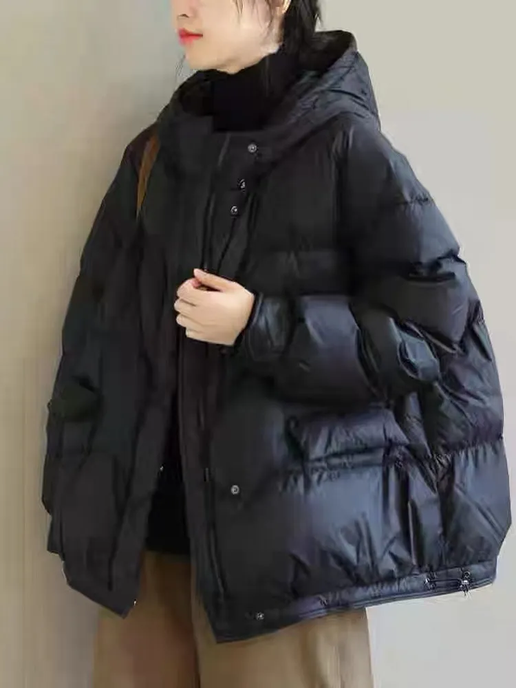 

plus Size Autumn Winter down Cotton Jaet Women's Design Sensation Korean Sle Slimming ort Coat with Hood Cotton Clothes