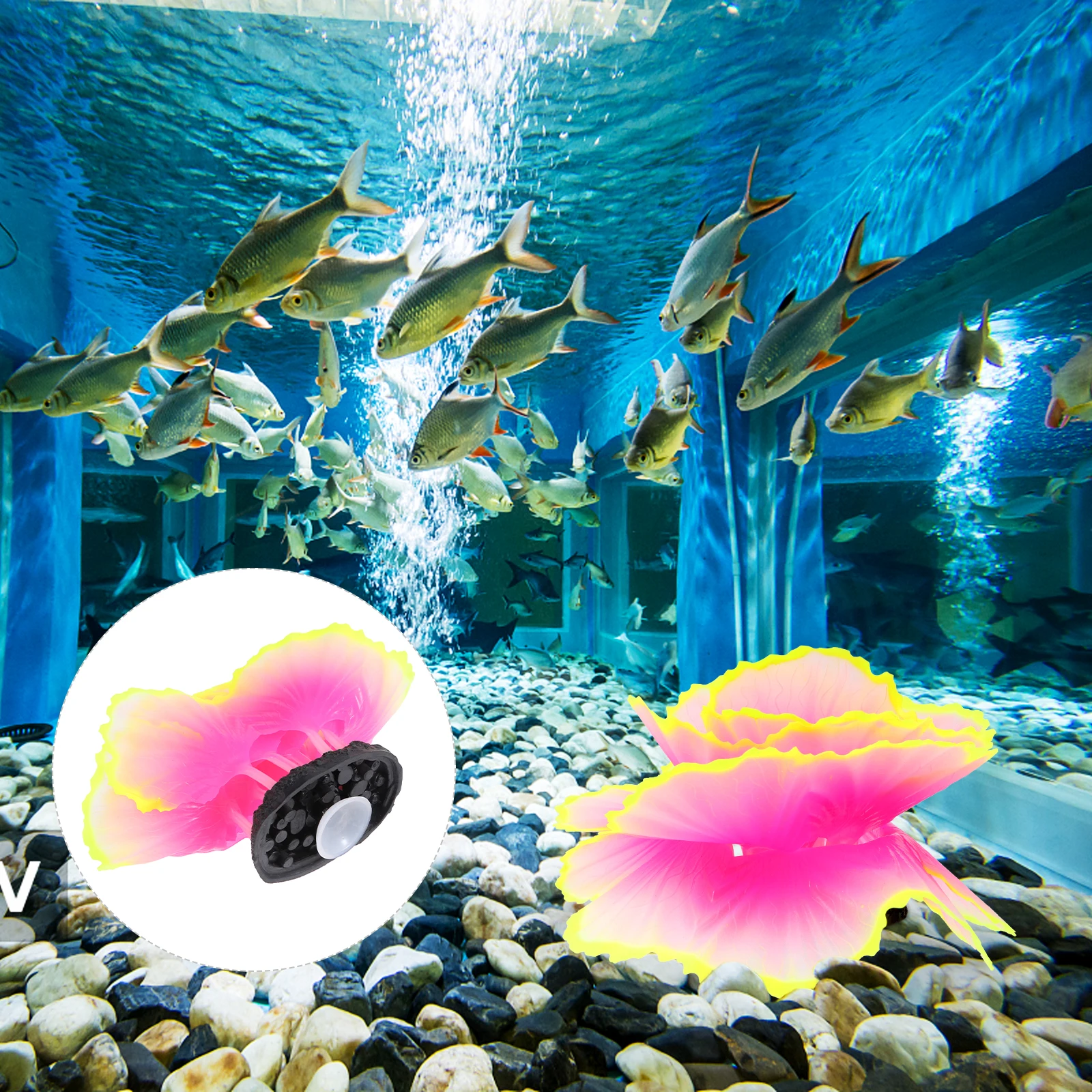 

1 set Artificial Coral Aquarium Ornaments Pink Landscape Decoration Fish Tank Accessory Realistic Resin Material Lifelike Design