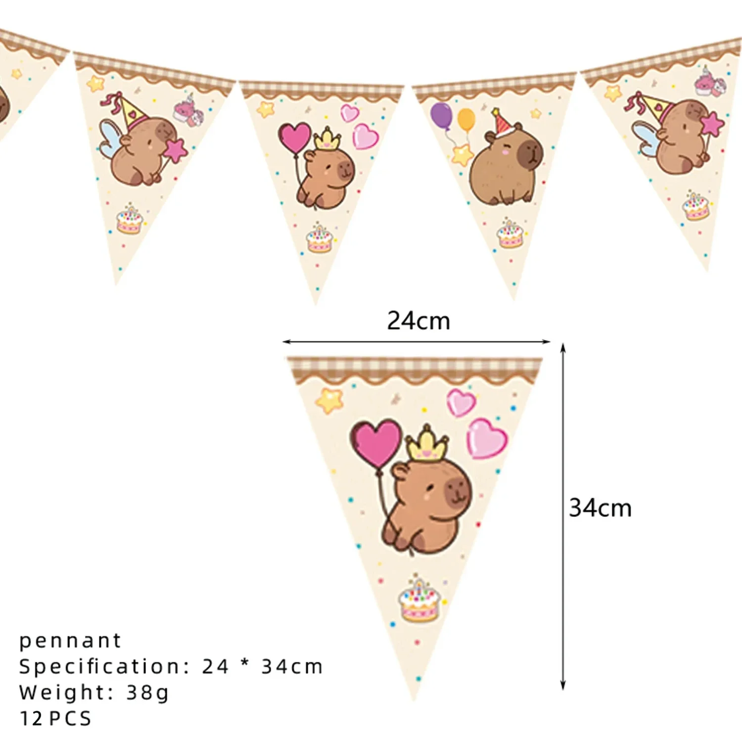 Nieuwe Leuke Capybara Verjaardagsfeestje Decoraties Kapibala Ballonnen Servies Set Papieren Borden Kopjes Banner voor Baby Douche Kids Geschenken - afbeelding 1