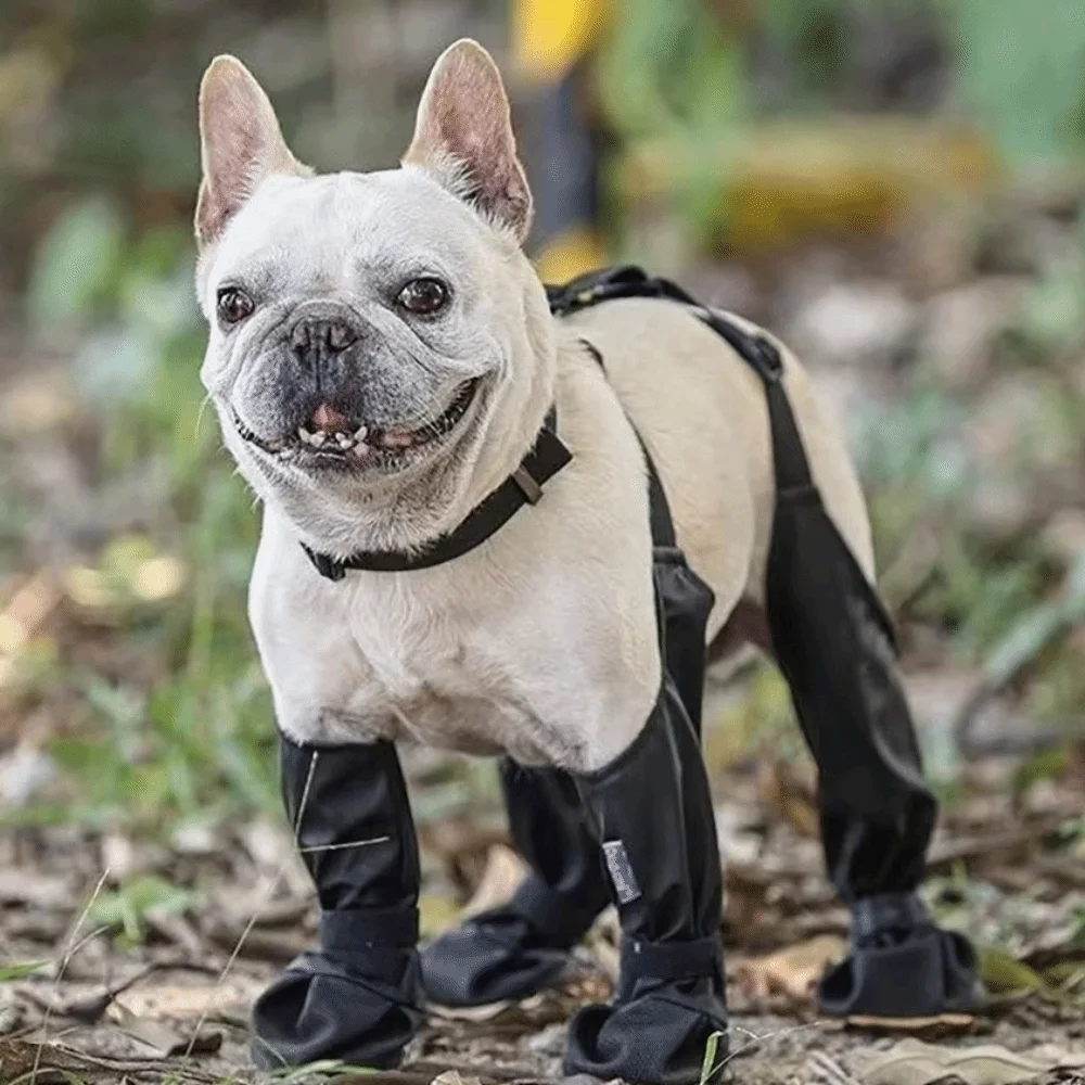 Waterproof Dog Rain Boots Adjustable Dirty-Proof Dog Suspender Boots Breathable Auxiliary Strap Pets Paws Protector